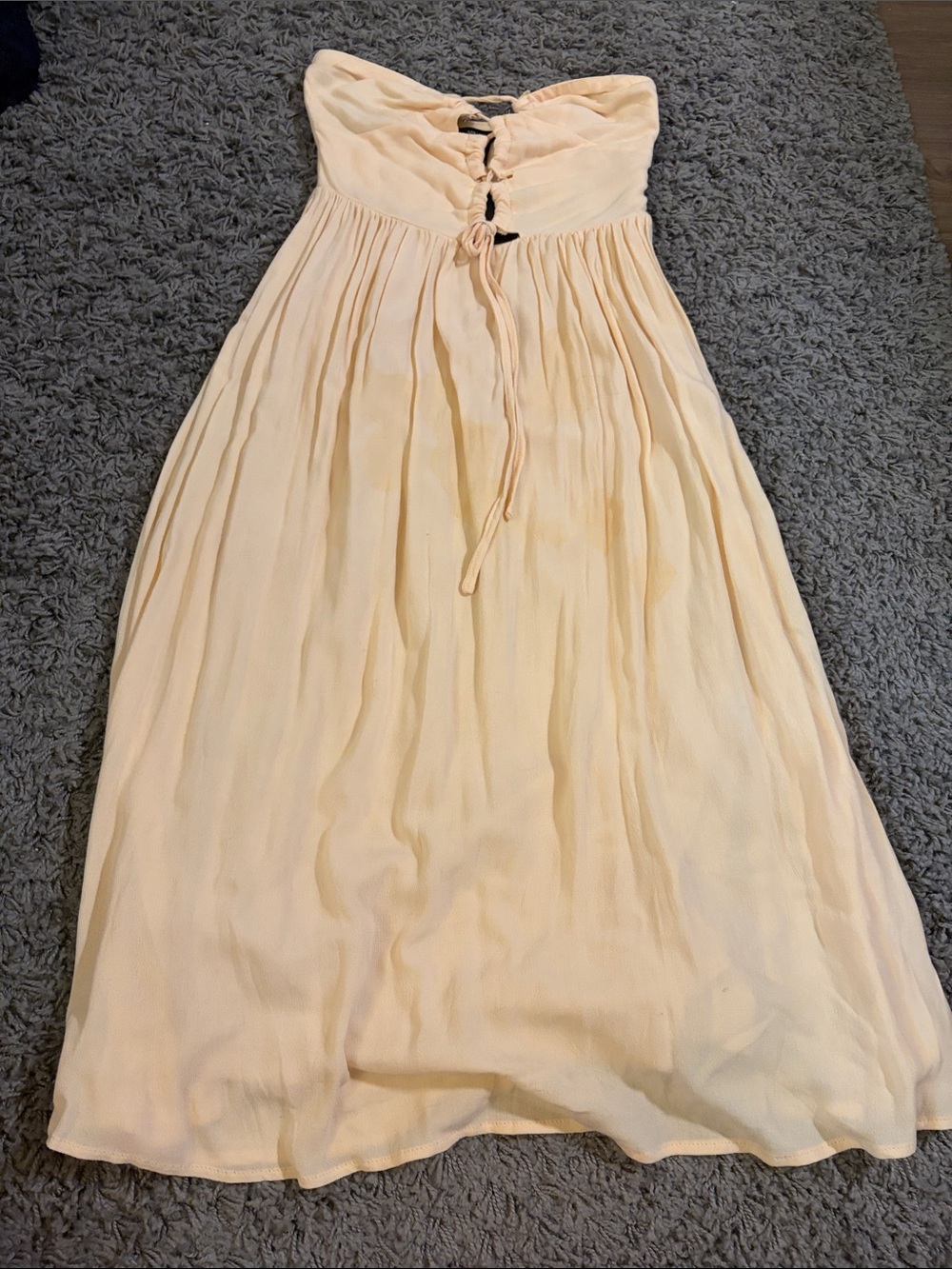 Forever 21 Yellow Strapless Dress